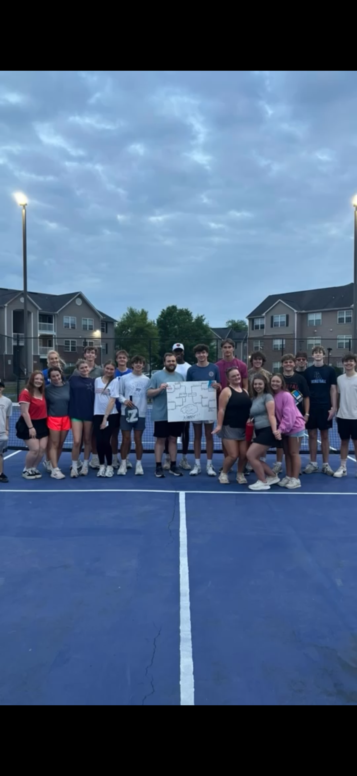 Friends together after a court tournament