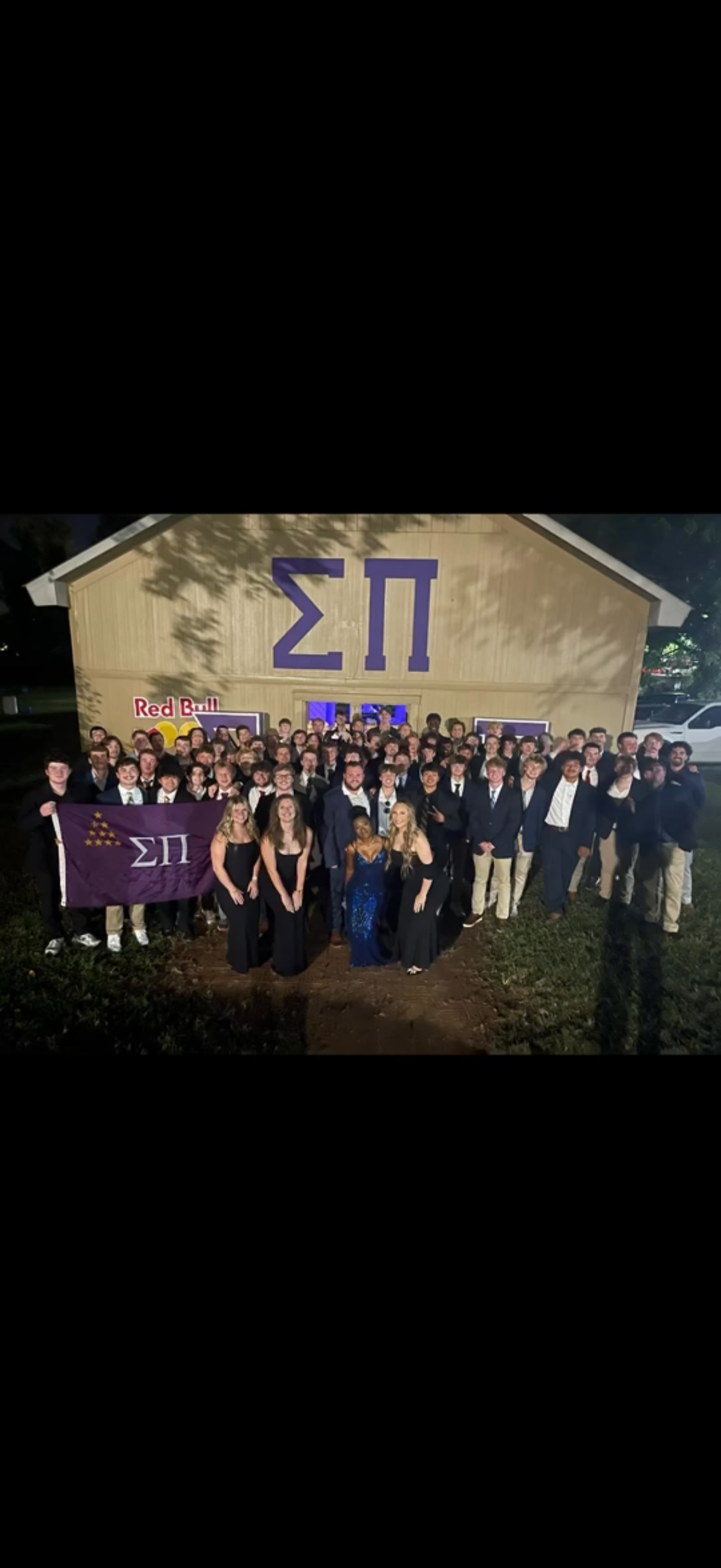 The chapter gathered at a formal event